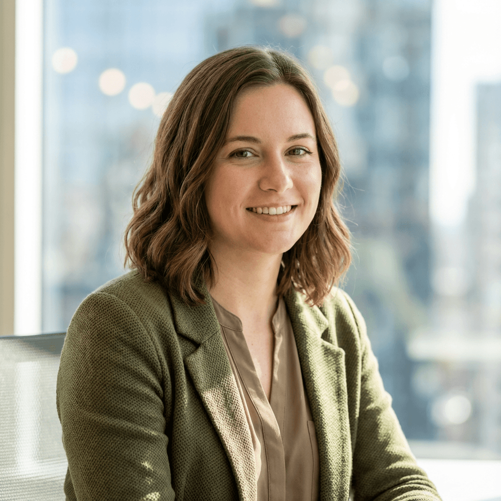 Portrait de Sophie Mercier dans une veste professionnelle